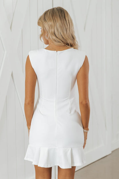 White Sleeveless Pleated Mini Dress - Magnolia Boutique