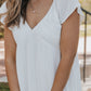 White V Neck Pleated Mini Dress - Magnolia Boutique