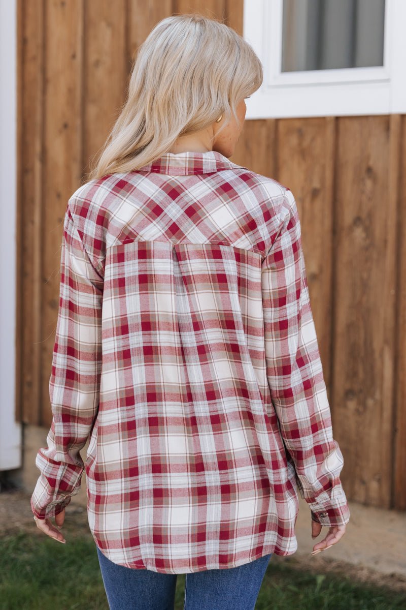 Magnolia Boutique Nicolas Red Buffalo Plaid Flannel Shirt, S