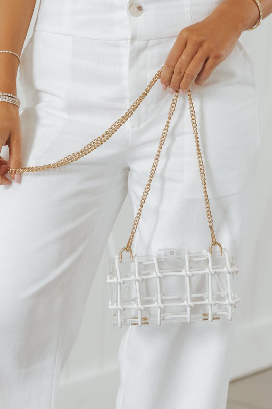 Yesenia White Clear Evening Crossbody Bag - Magnolia Boutique